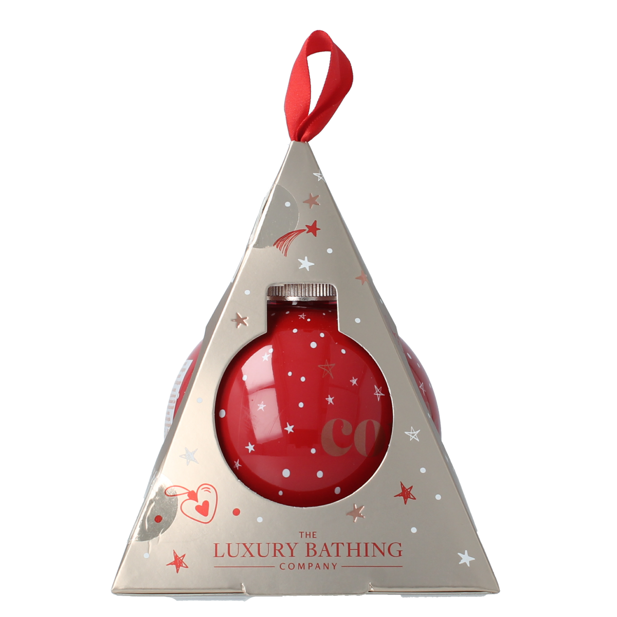 The Luxury Bathing Co Comfort & Joy bath soak bauble in a 250ml bottle, designed for luxurious bath and shower relaxation.