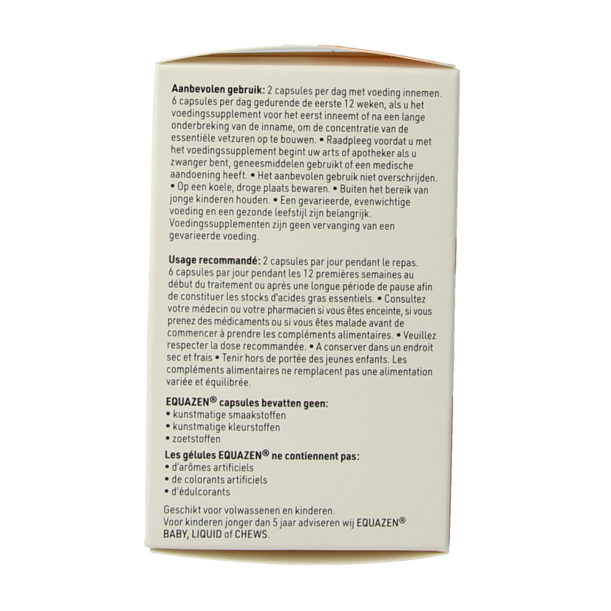 SFI Health Equazen omega 3 and 6 fatty acid capsules, 60-count, showing the softgel capsules and packaging.