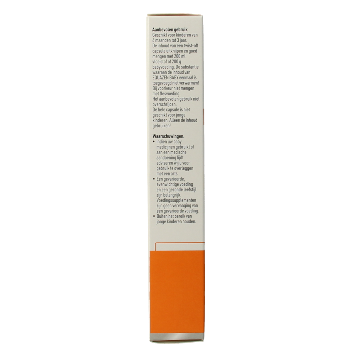 SFI Health Equazen baby omega-3 and 6 fatty acids in a box of 30 ampoules, showing the supplement bottles and packaging.