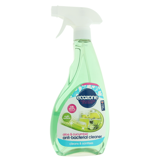 EcoZone antibacteriële allesreiniger 3-in-1 in 500ml spray bottle, versatile cleaning product for home surfaces.