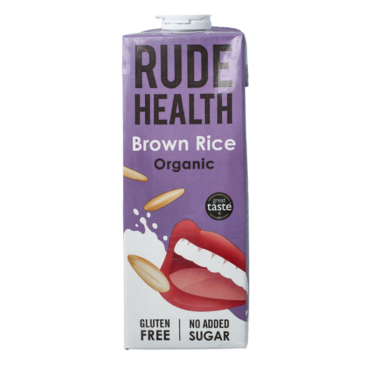Rude Health organic rice drink in a 1-liter bottle, dairy-free beverage from the Rude Health drinks and juices category.