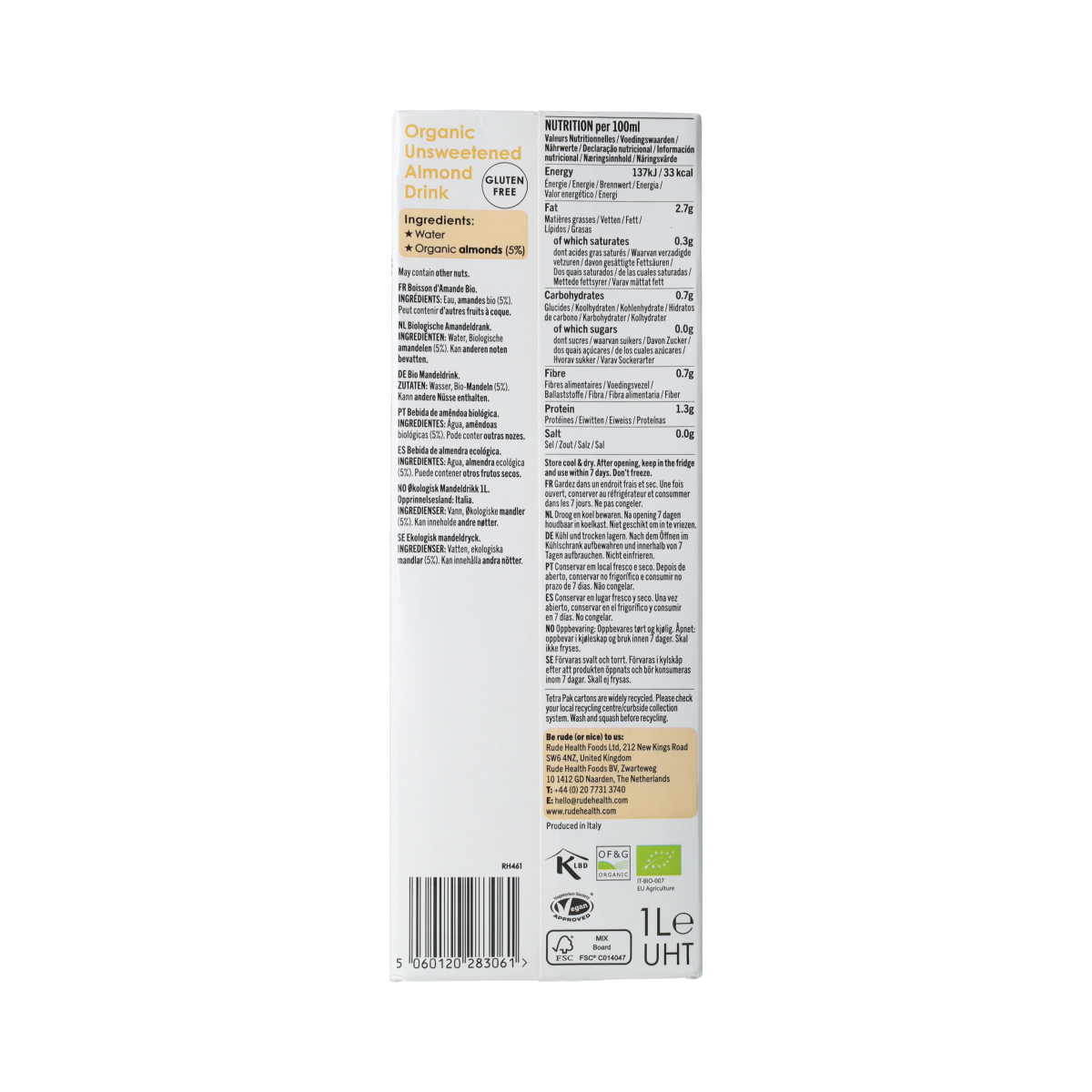 Rude Health Amandeldrank ultimate bio 1.00 Liter