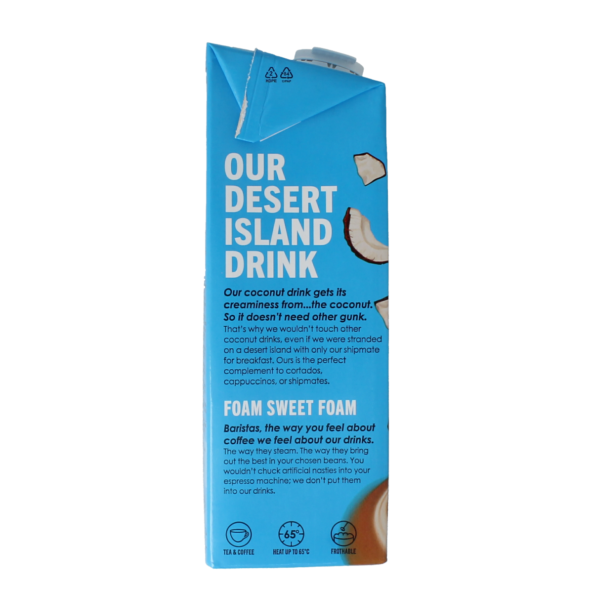 Rude Health Barista coconut drink in a 1-liter carton, ideal for beverages and cooking, with a smooth coconut flavor.