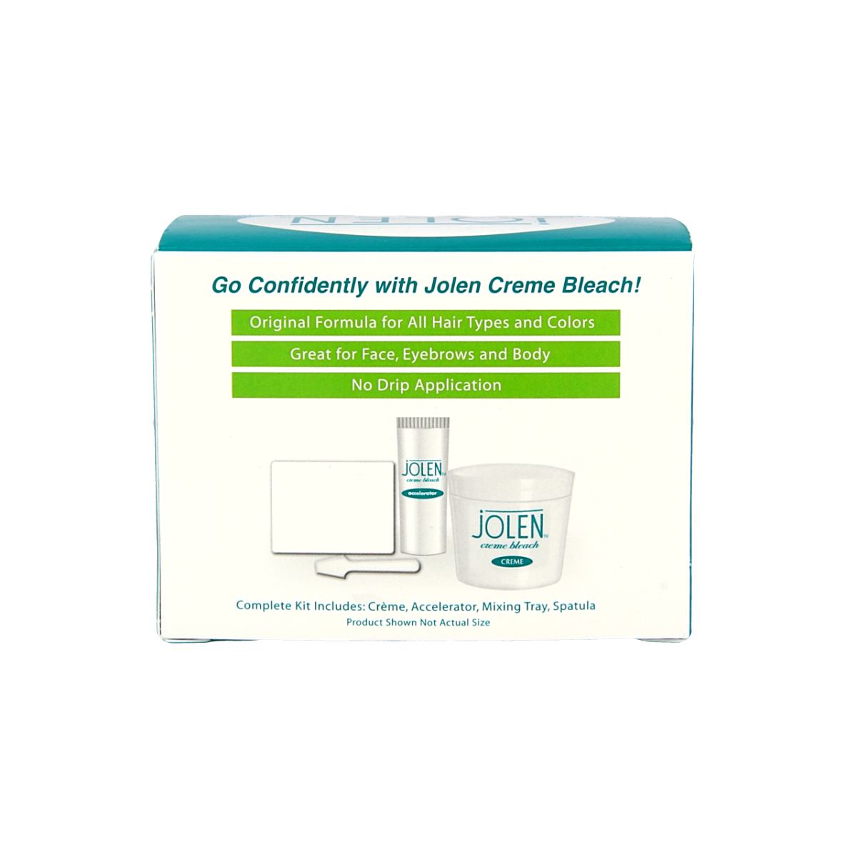 Jolen Ontkleuringscreme bleach cream for hair, 125ml bottle, with instructions and packaging visible.