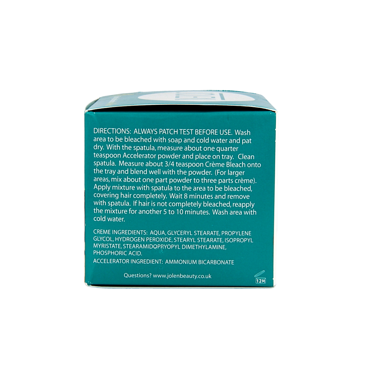 Jolen Ontkleuringscreme regular bleach cream for hair, 125ml, showing the white tube with blue and yellow label.