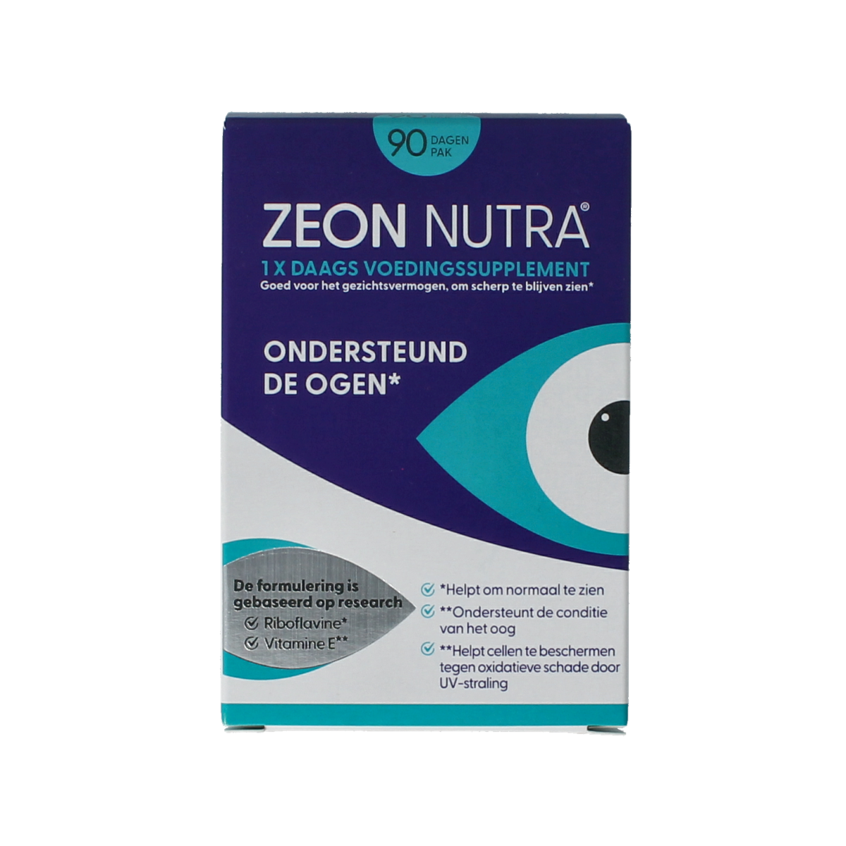 Zeon Nutra Zeon Nutra dietary supplement capsules in a clear container, showing 90 capsules for nutritional support and herbal preparation.