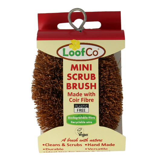Loofco Mini afwasborstel kokos bio, eco-friendly scrub brush for dishes, made by Loofco, natural cleaning tool.