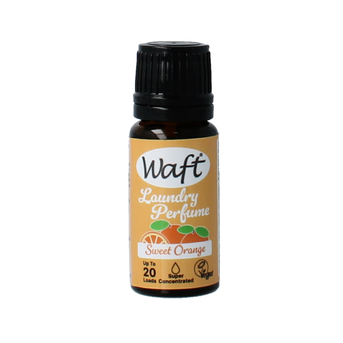Waft Wasparfum sweet orange scent in a 10ml bottle, used as a fabric softener or laundry fragrance for fresh-smelling clothes.