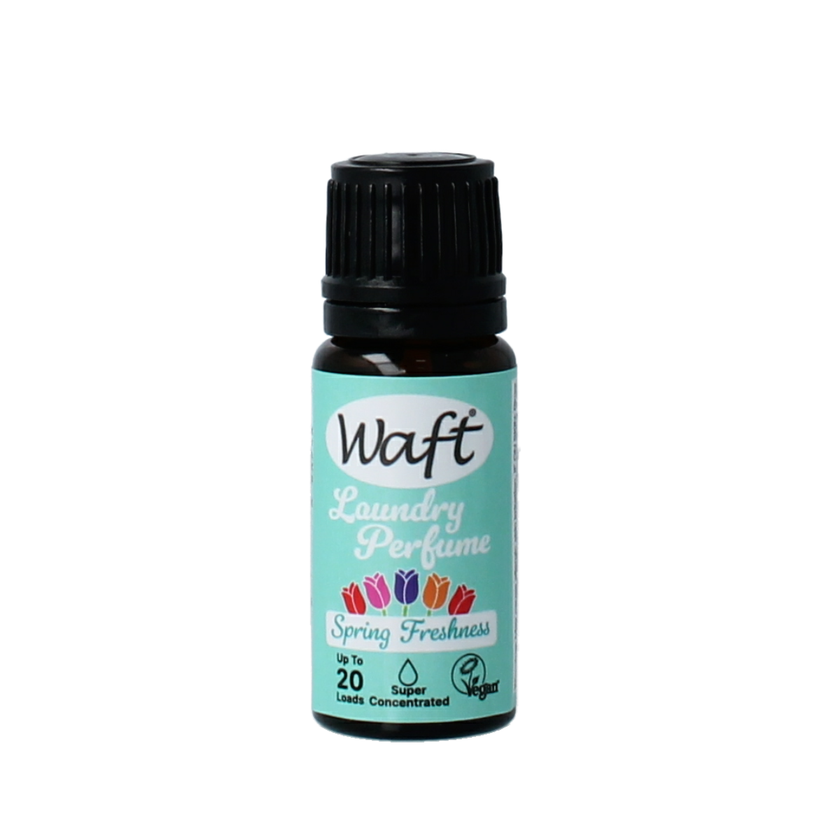 Waft Wasparfum Spring Freshness 10ml bottle for laundry scent enhancement, with vibrant spring floral design.