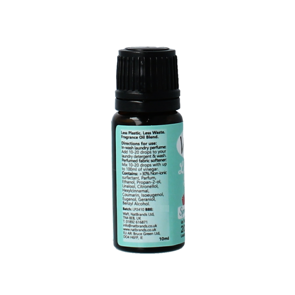 Waft Wasparfum Spring Freshness 10ml bottle, laundry fragrance for fresh-smelling clothes, from Waft wasmiddelen brand.