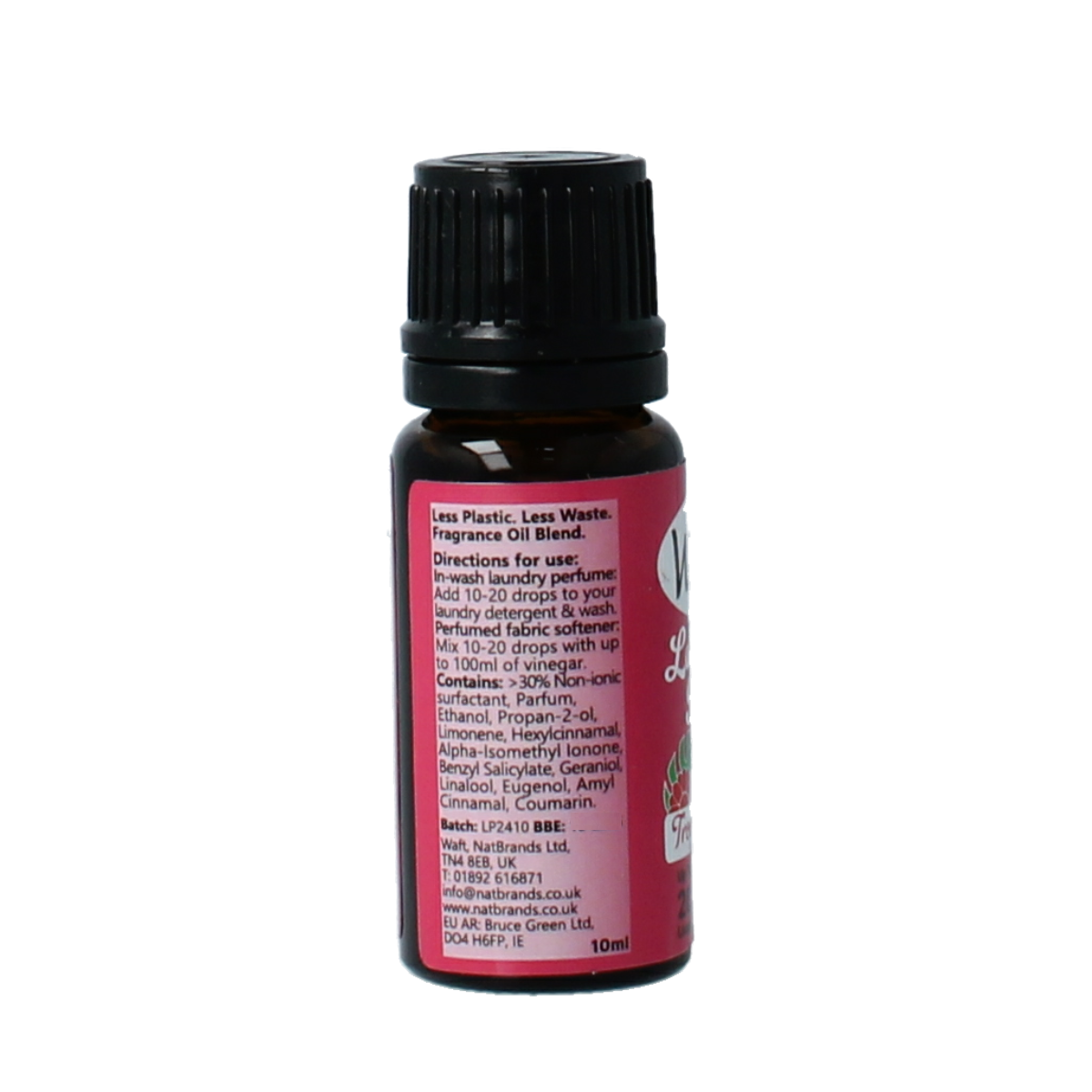 Waft Wasparfum tropical flowers scent in 10ml bottle, for laundry freshness and long-lasting fragrance.