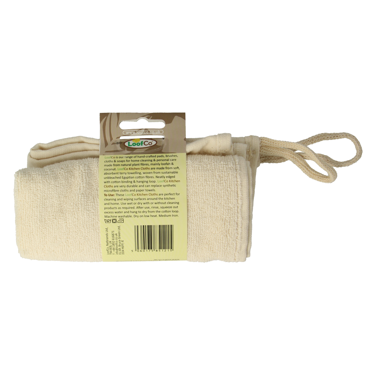 Loofco bio cleaning cloths, set of 2, soft reusable washcloths for eco-friendly cleaning, natural fiber material.