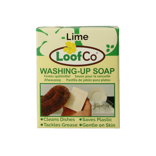 Loofco palm oil-free lime bio dish soap bottle, eco-friendly afwasmiddel with natural ingredients, 1 liter.