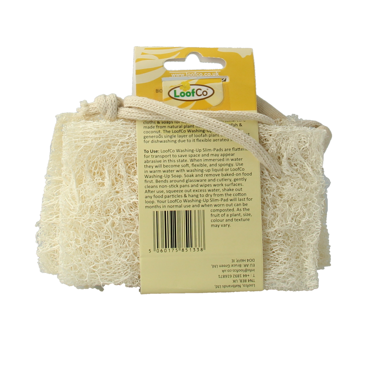 Loofco bio loofah cleaning sponge, set of 4 natural scrubbing tools for household cleaning, made by Loofco.