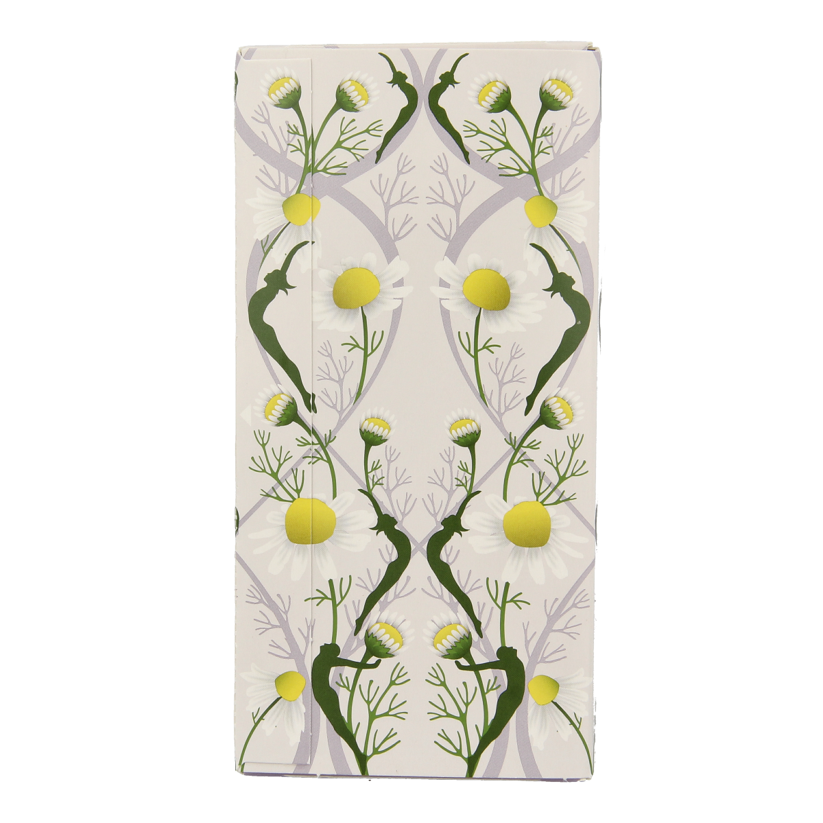 Pukka Three Chamomile organic tea bags, 20-count box with chamomile flowers and tea leaves in a natural tea packaging.