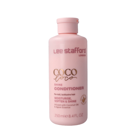 Lee Stafford Coco Loco & Agave Shine Conditioner 250ml, hair care product with coconut and agave for shiny, healthy hair.