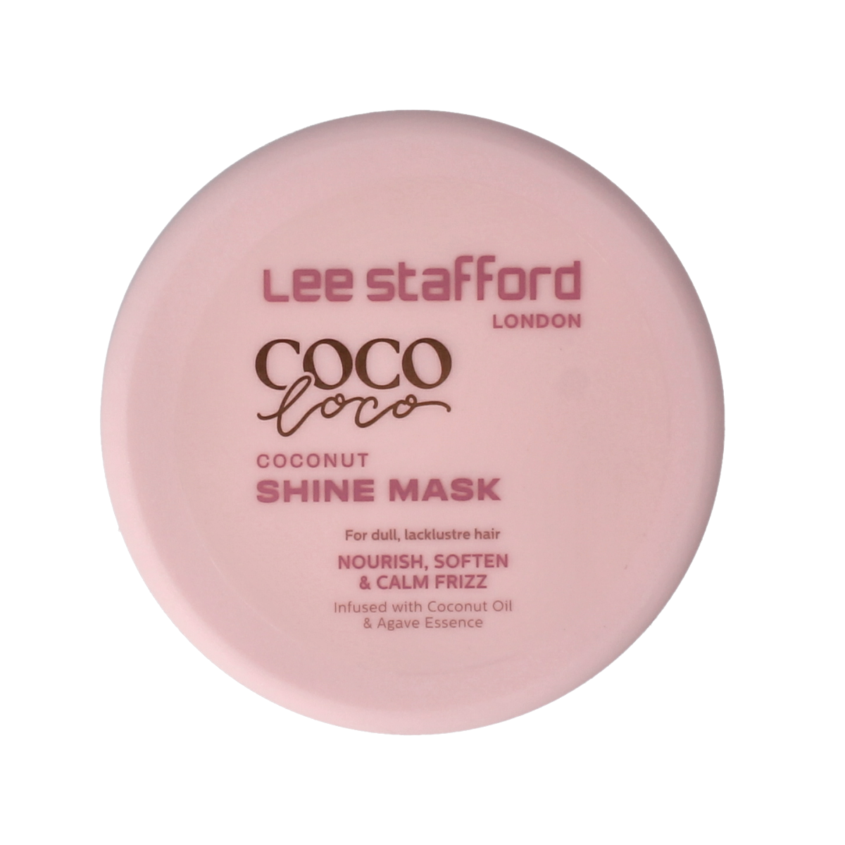 Lee Stafford Coco Loco & Agave Shine Mask for hair care, 200ml, nourishing treatment with coconut and agave extracts.