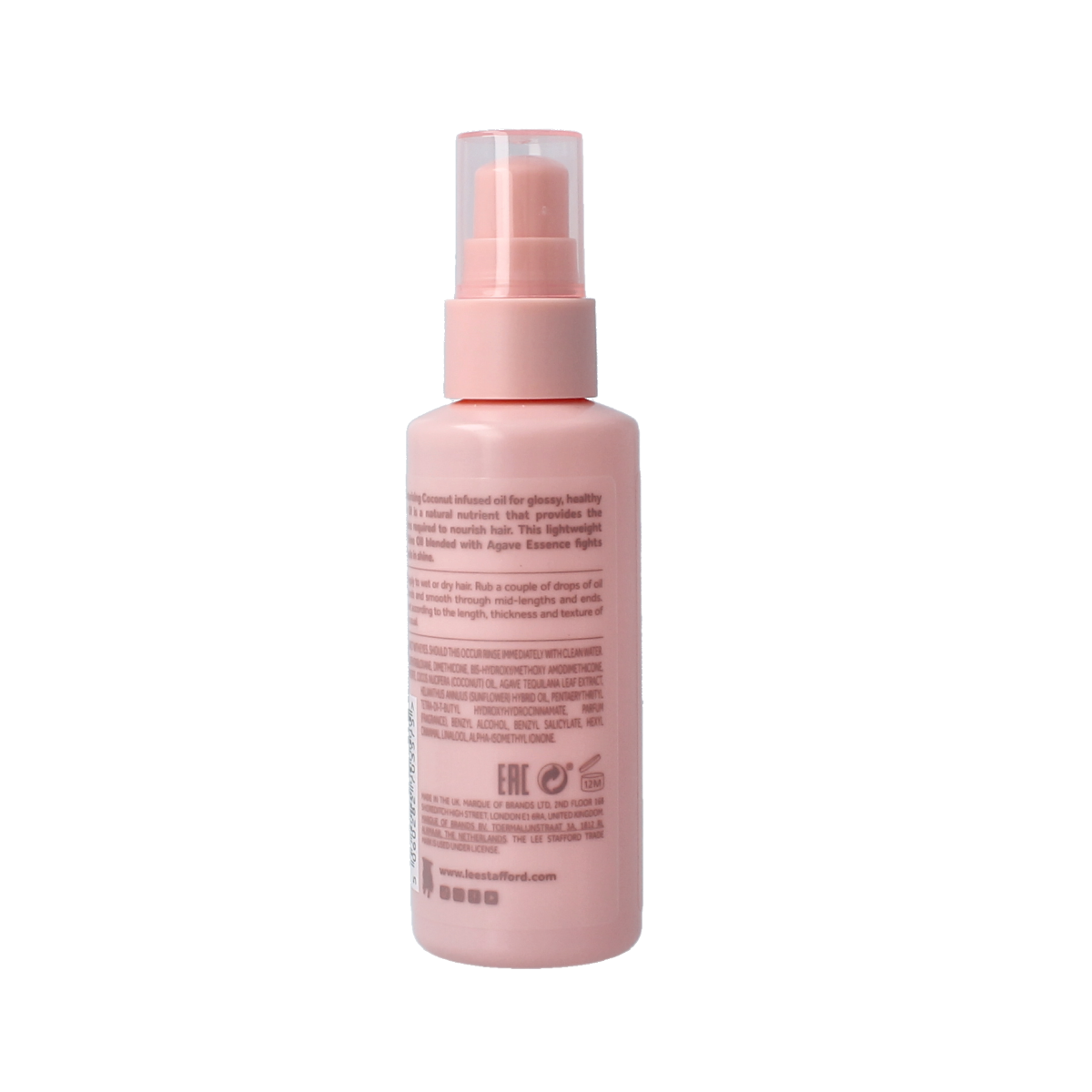 Lee Stafford Coco Loco & Agave hair oil 75ml, nourishing hair treatment with coconut and agave extracts, in a clear bottle.