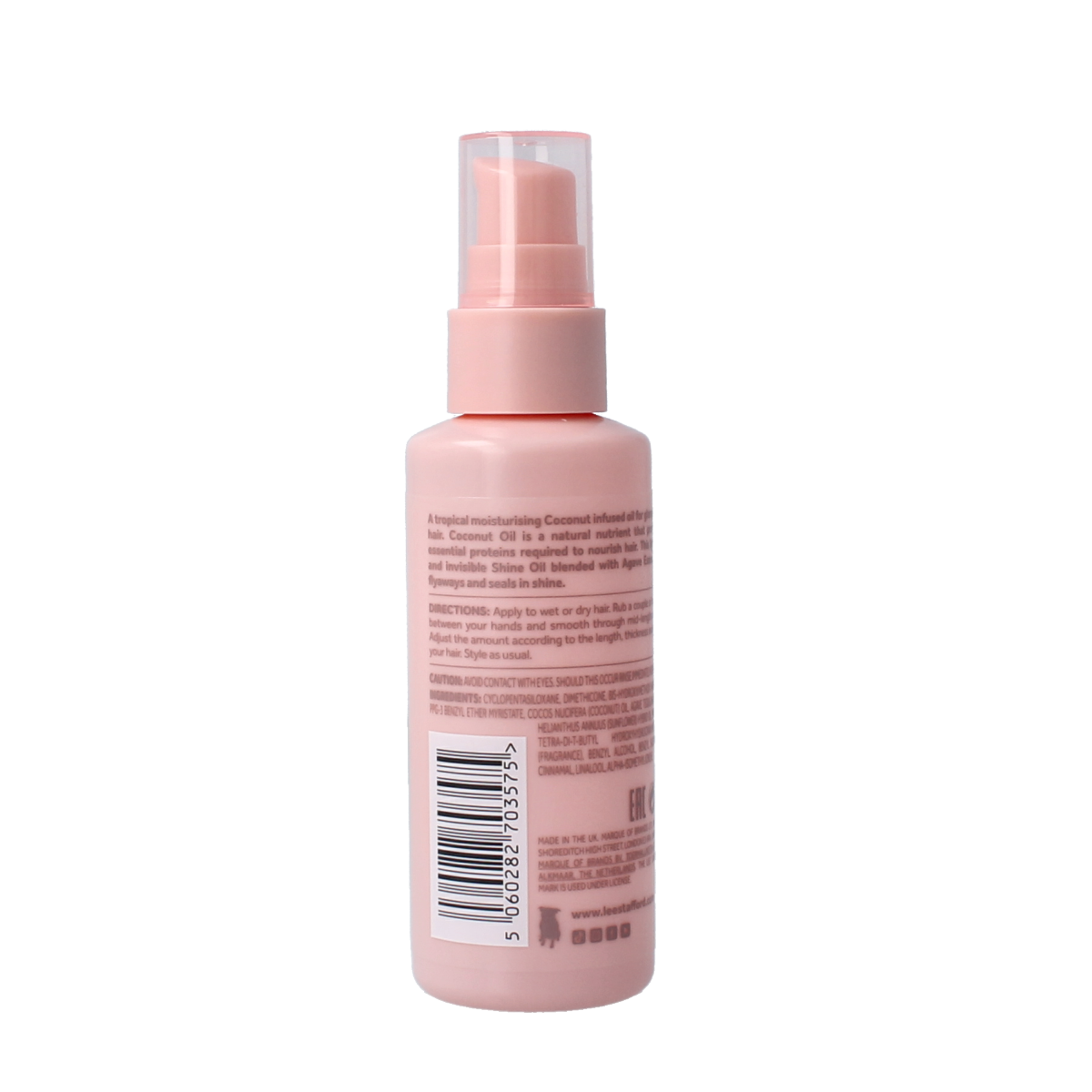 Lee Stafford Coco Loco & Agave hair oil bottle, 75ml, in sleek packaging, for nourishing hair care and shine.