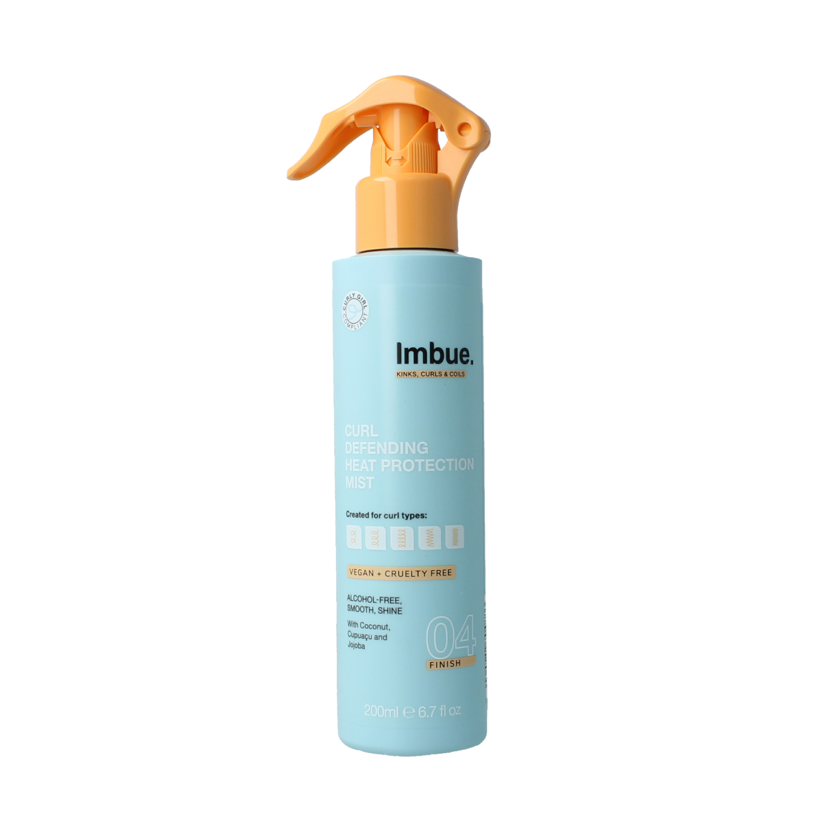 Imbue Curl defending heat protection mist bottle, 200ml, Haarverzorging product for protecting curls from heat damage.