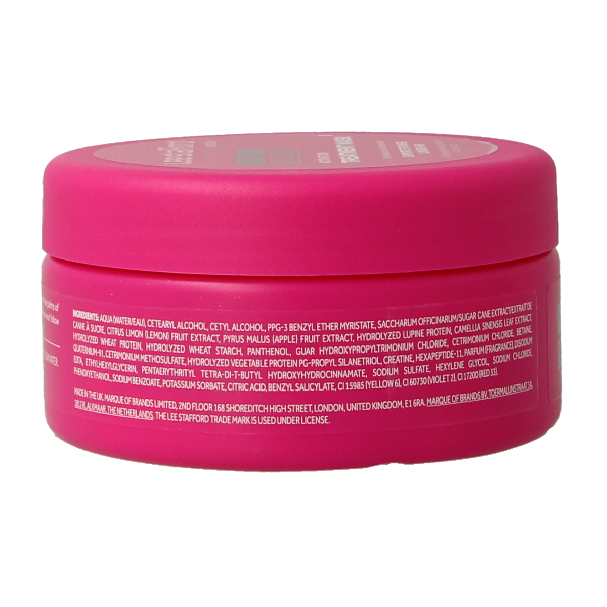 Lee Stafford Grow Long & Strong hair treatment mask in 200ml jar, featuring nourishing formula for healthy, strong hair.