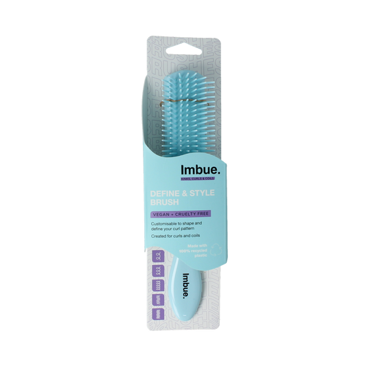 Imbue defining and styling hairbrush with 1.00 size, featuring natural bristles and ergonomic handle for easy styling.