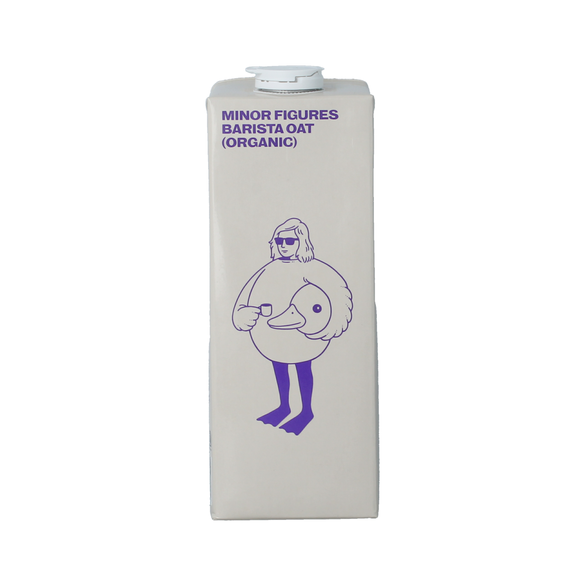 Minor Figures Oatdrink Barista Bio 1L, organic oat beverage for coffee and drinks, in a clear plastic bottle.