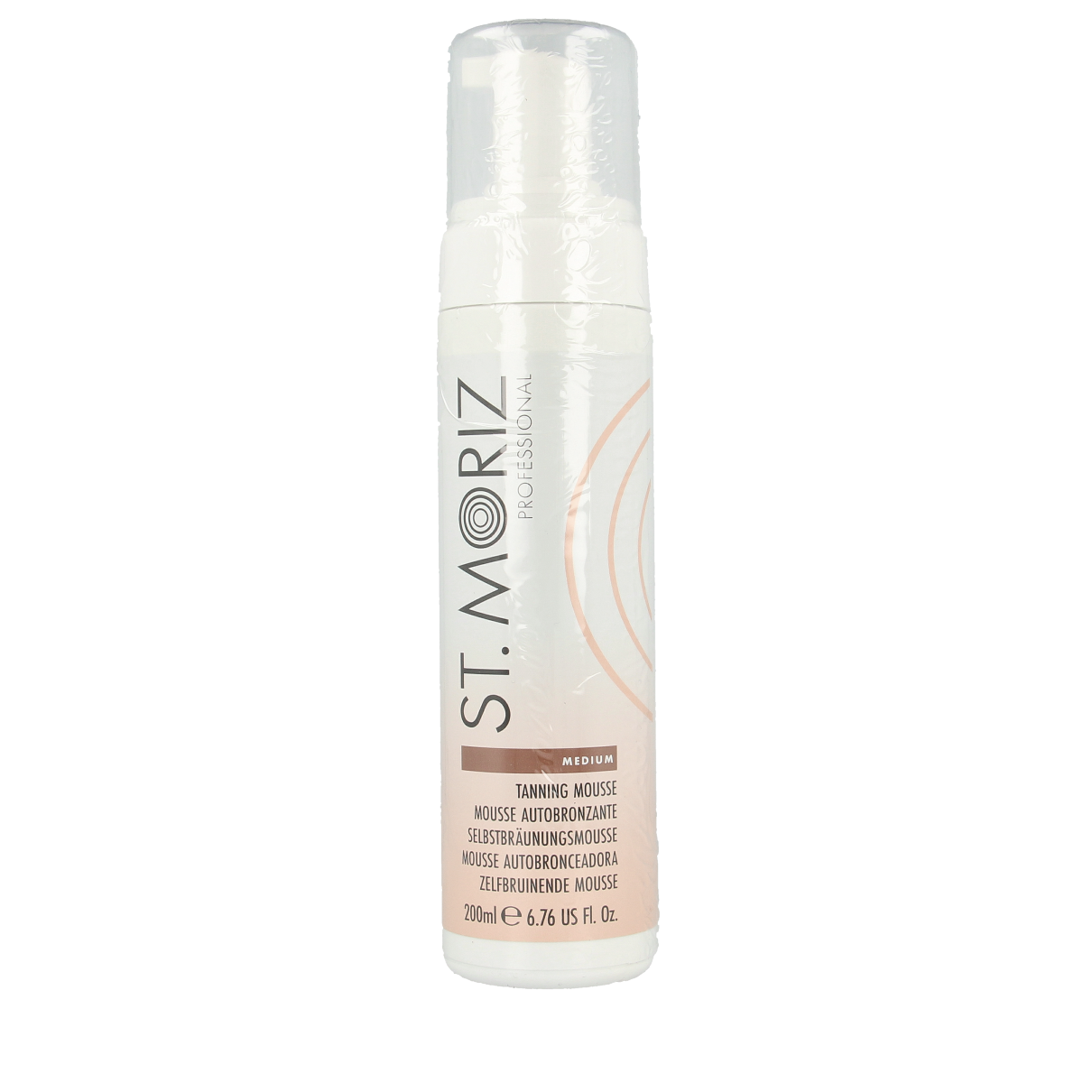 St. Moriz Zelfbruiningsmousse medium 200ml bottle, sunless tanning mousse for a natural bronze glow