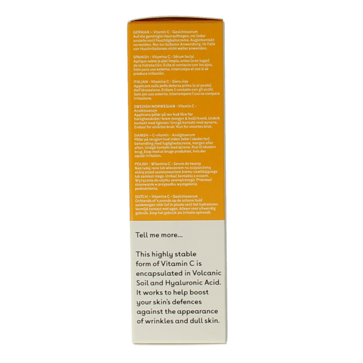 Q+A Vitamine C brightening serum in a 30ml bottle, facial skincare product with a sleek design and brightening formula.