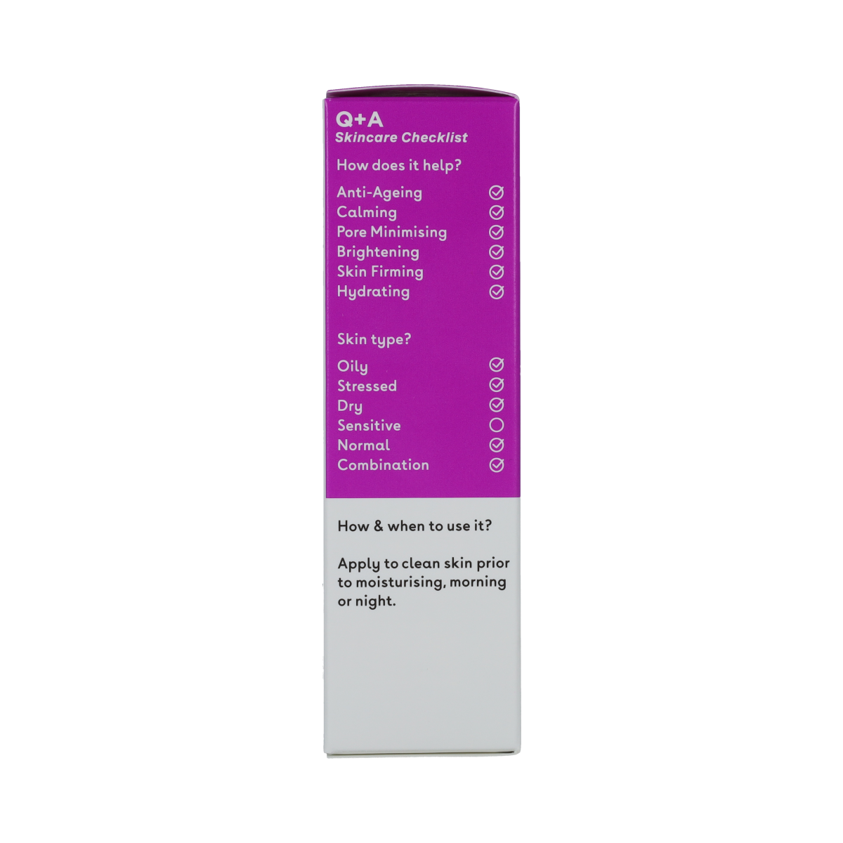 Q+A Azelaic Acid Serum 30ml bottle with dropper, facial skincare product for brightening and clear skin.