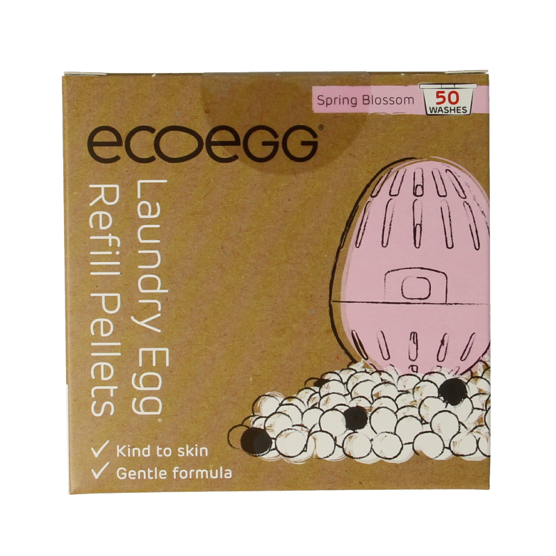 Eco Egg laundry egg refill with spring blossom scent, 50 washes, showing the Eco Egg brand and the refill packaging.