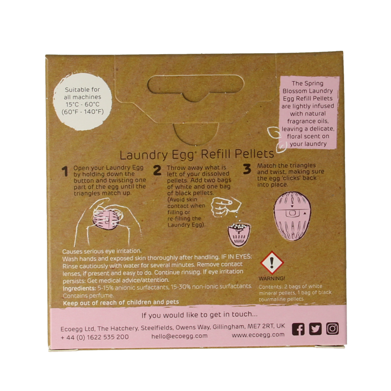Eco Egg laundry egg refill in spring blossom scent, 50 washes, natural washing solution for eco-friendly laundry.
