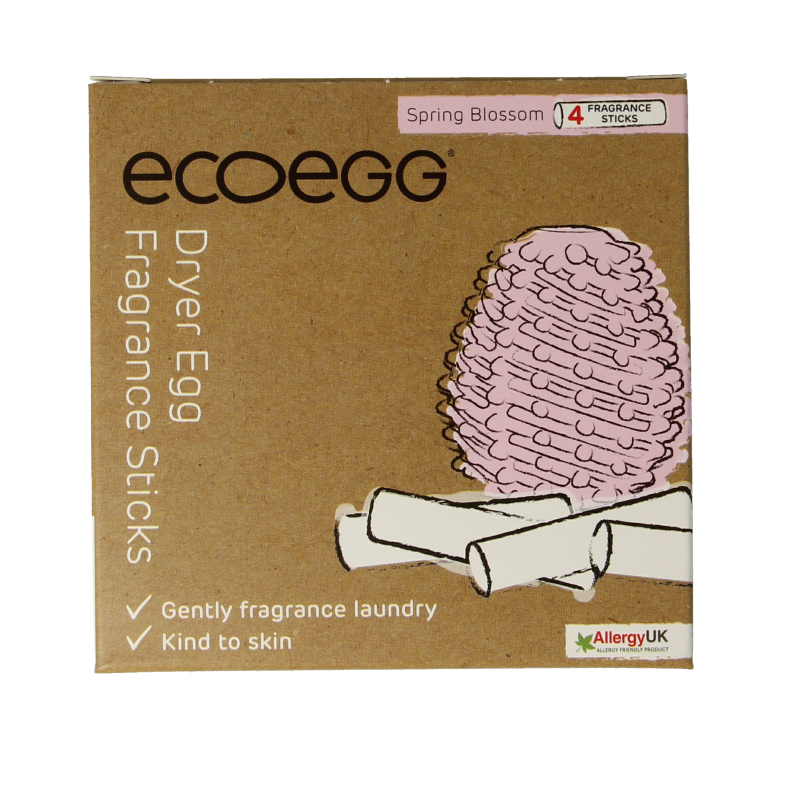 Eco Egg Dryer Egg Refill in Spring Blossom, 4-pack, eco-friendly laundry scent boosters for fresh-smelling clothes.