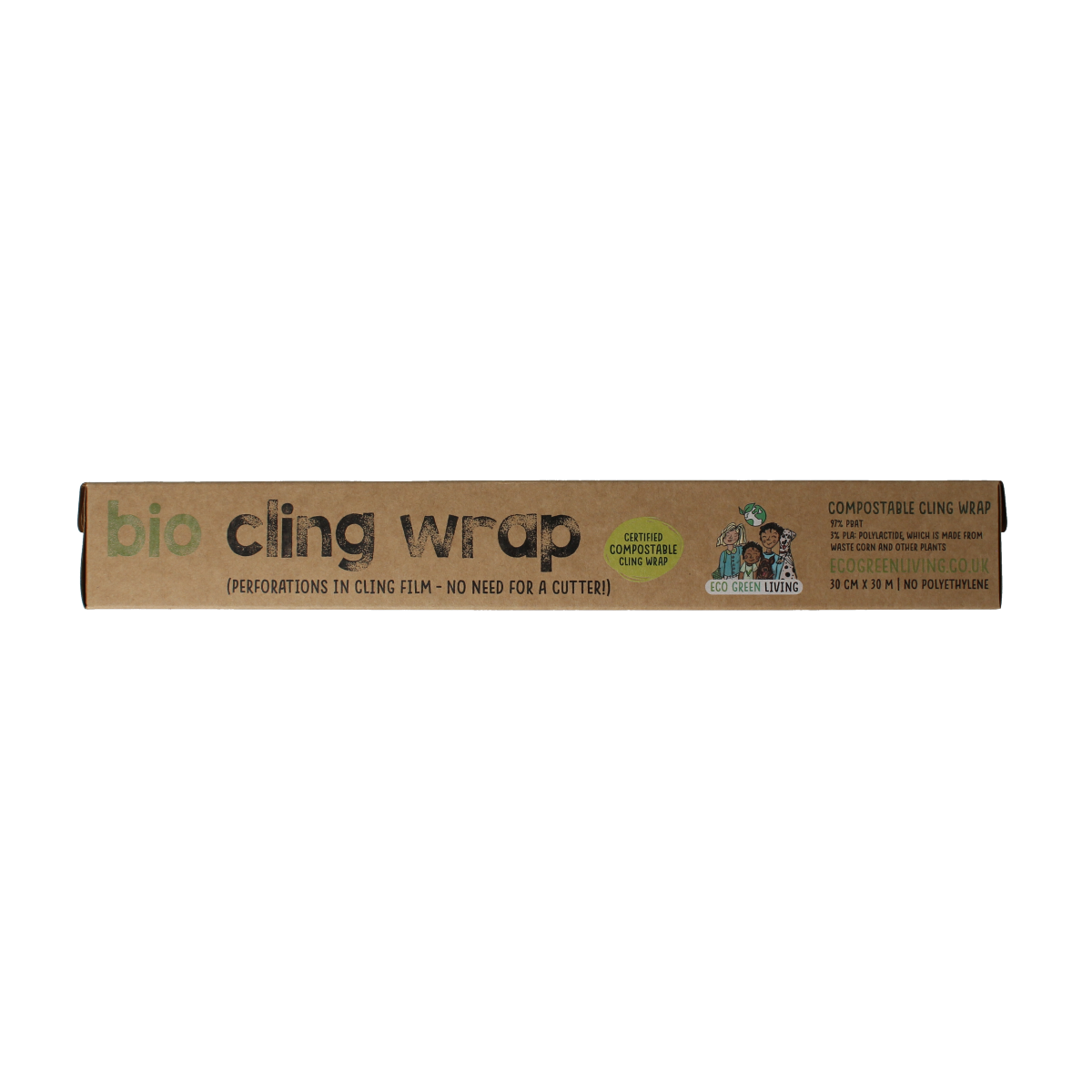 Eco Green Living reusable kitchen cling film roll, 30 meters for cooking and dining, eco-friendly food wrapping.