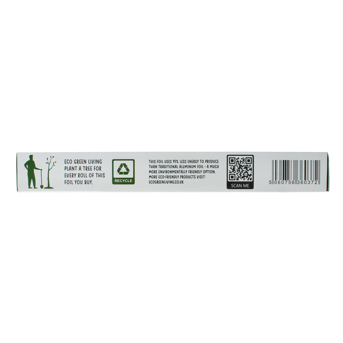 Eco Green Living aluminium foil roll, 10 meters, ideal for kitchen use and food wrapping, durable household foil.