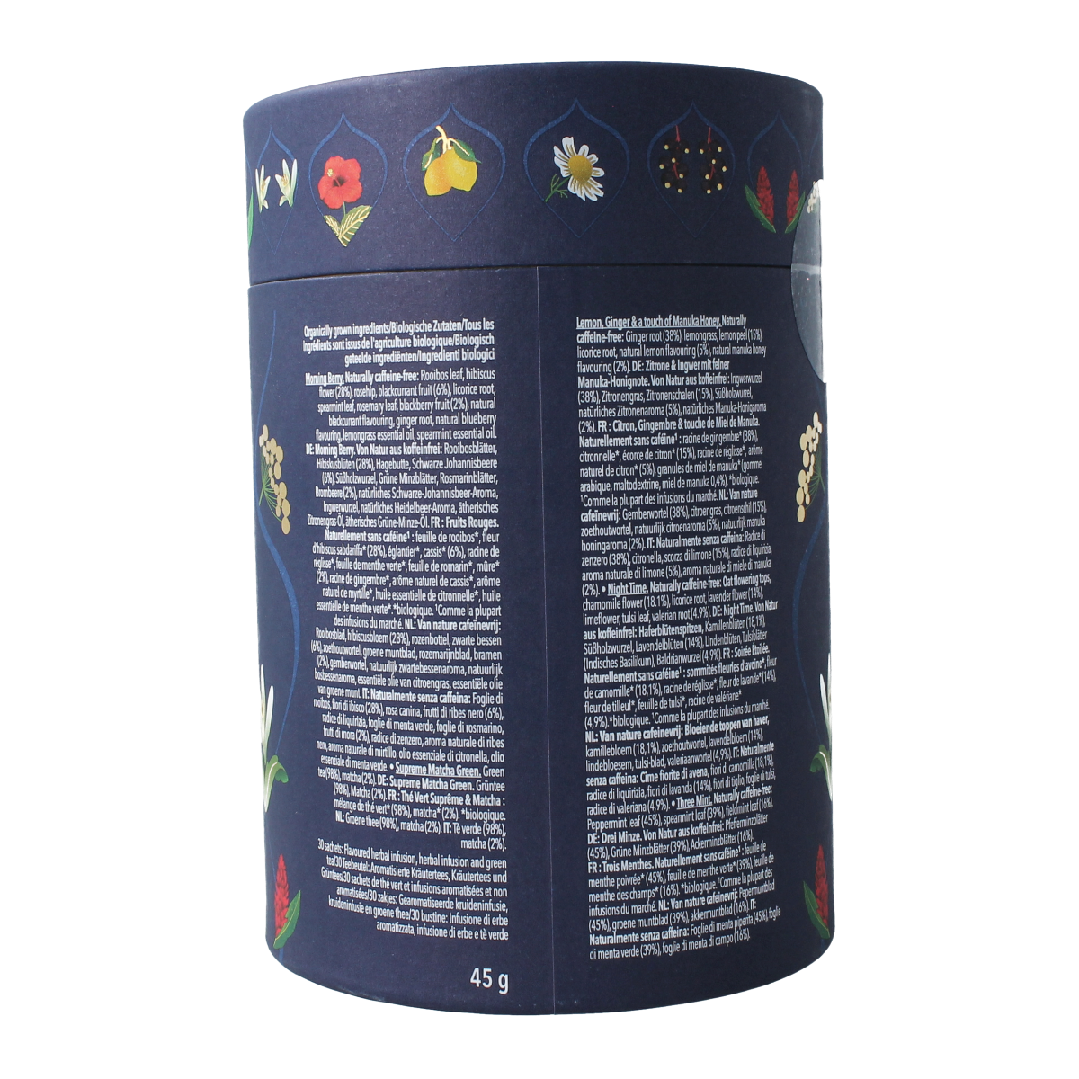 Pukka herbal tea favorites in a Kilner jar with 30 tea bags, showcasing a variety of herbal tea blends in a clear jar.