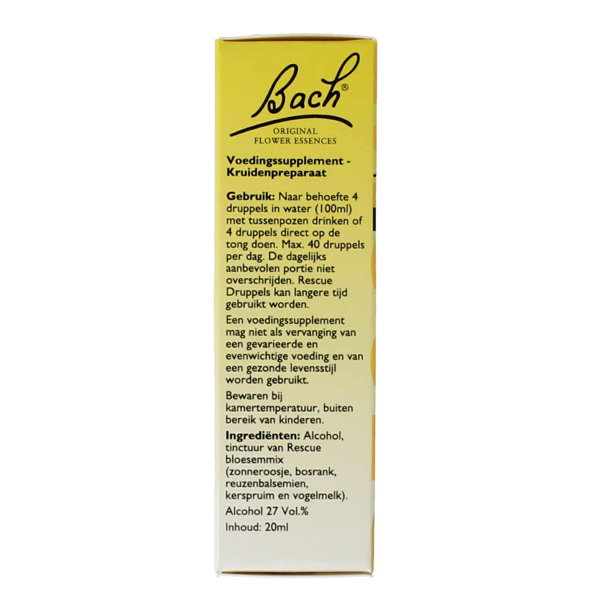 Bach Rescue Rescue herbal drops in 20ml bottle, herbal remedy by Bach Rescue, with dropper cap for easy use