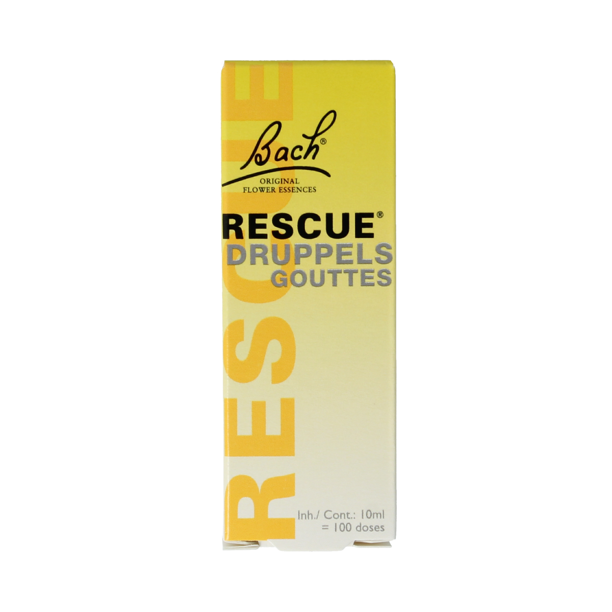 Bach Rescue Rescue herbal drops in 10ml bottle, a herbal remedy from Bach Rescue brand for stress relief and emotional balance