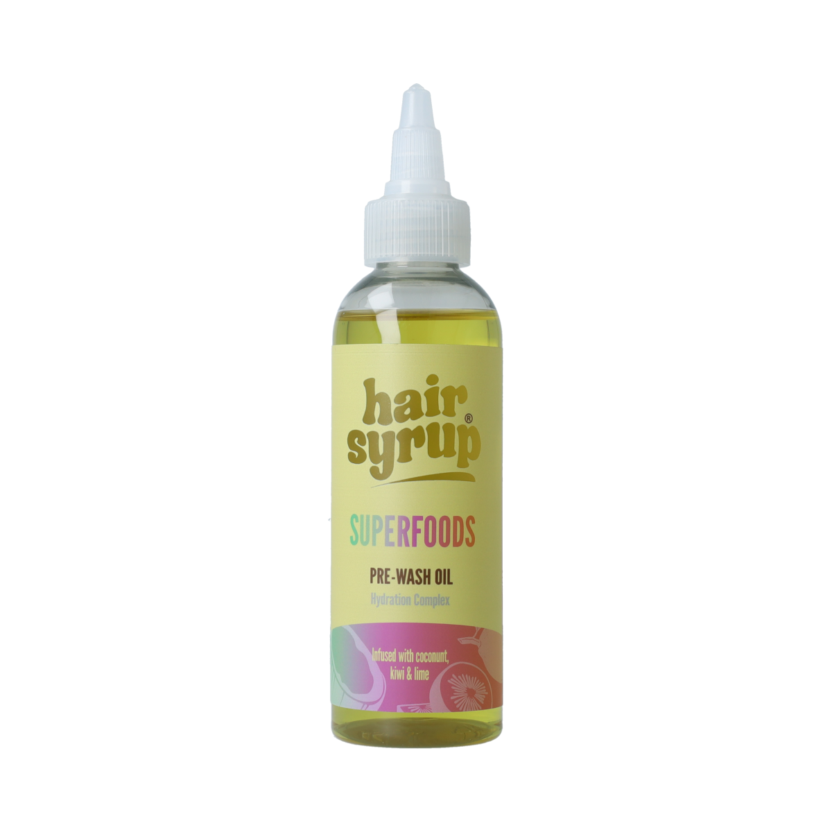 Hair Syrup scalp superfoods hair treatment in a 100ml bottle, designed for nourishing and revitalizing hair care.