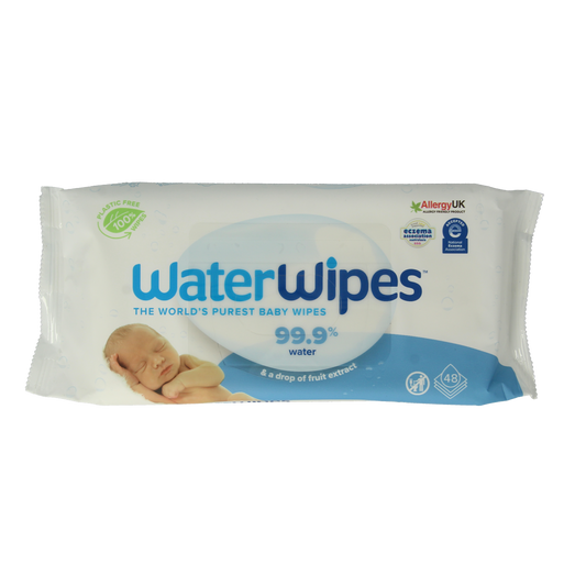 Waterwipes Babydoekjes in a pack of 48, gentle baby wipes for newborn and toddler skincare, by Waterwipes.