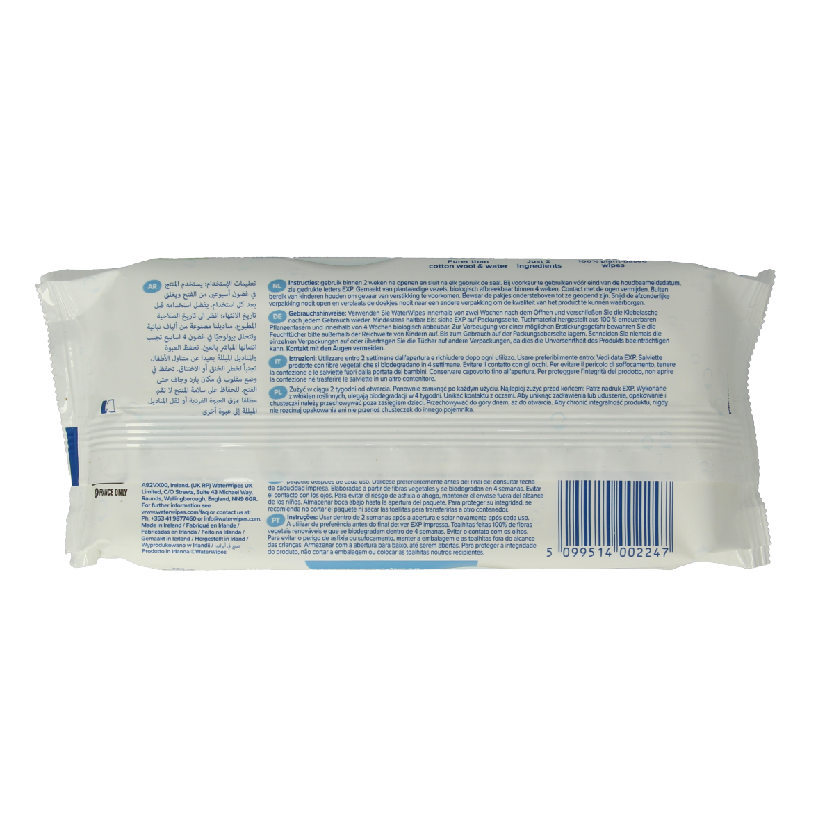 Waterwipes baby wipes pack with 48 count, gentle baby and toddler care, natural ingredients, suitable for sensitive skin.