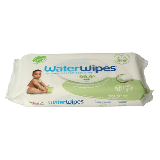 Waterwipes Snoetendoekjes for babies and toddlers, pack of 48, gentle baby wipes for sensitive skin, by Waterwipes.