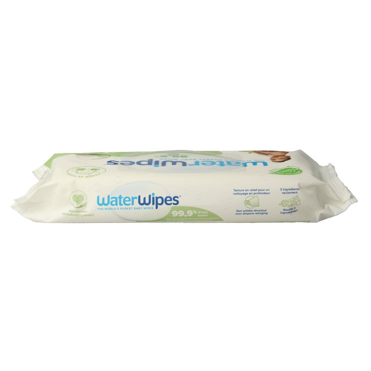Waterwipes Snoetendoekjes baby wipes for gentle cleaning of baby's face and hands in a 48-pack by Waterwipes.