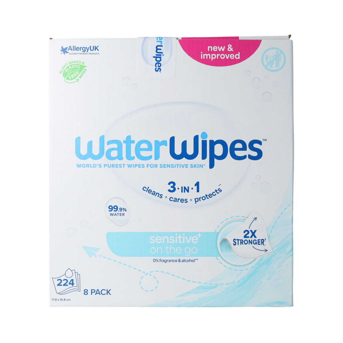 Waterwipes Baby and Toddler Care wipes on the go, pack of 28, natural and gentle for sensitive skin, brand Waterwipes