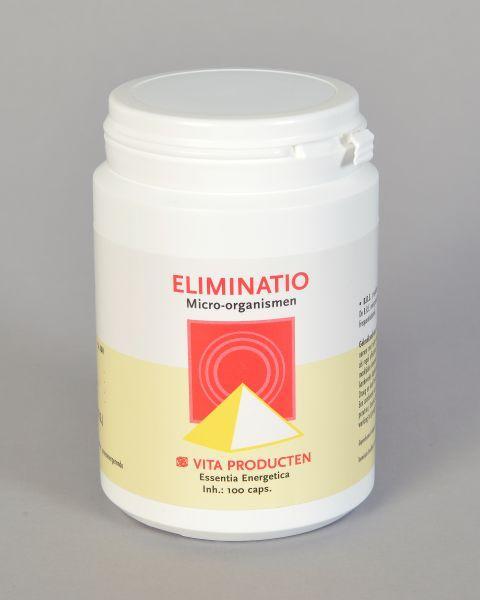 Vita Eliminatio 100 capsules from Vita kruidenpreparaten package, showing the bottle and label for herbal supplement product.