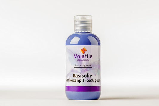 Volatile Abrikozenpit basis body care product in 100ml bottle, featuring natural apricot kernel oil for skin nourishment.