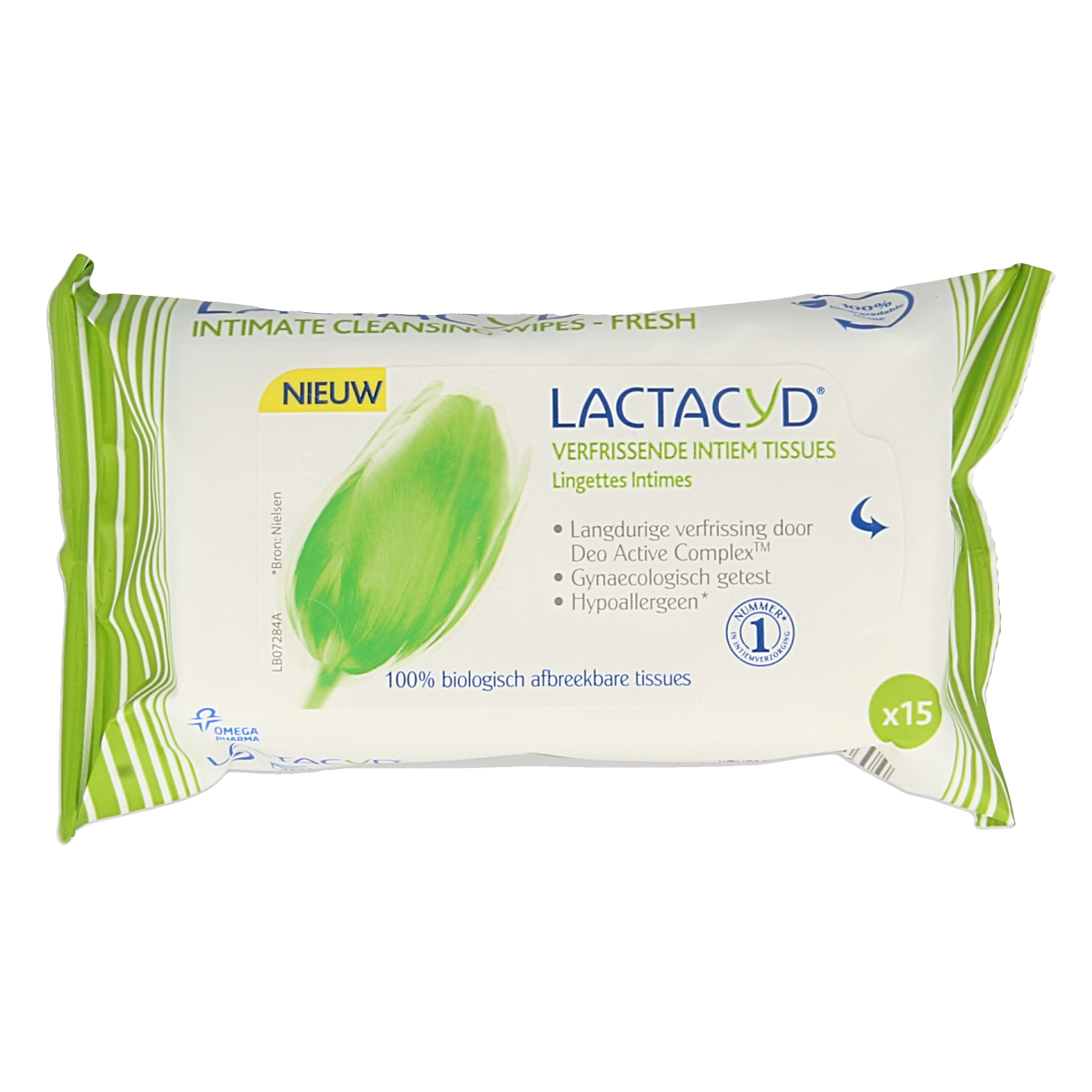 Lactacyd Tissues verfrissend damehygiëne product, 15 stuks, soft tissues for feminine freshness and hygiene.