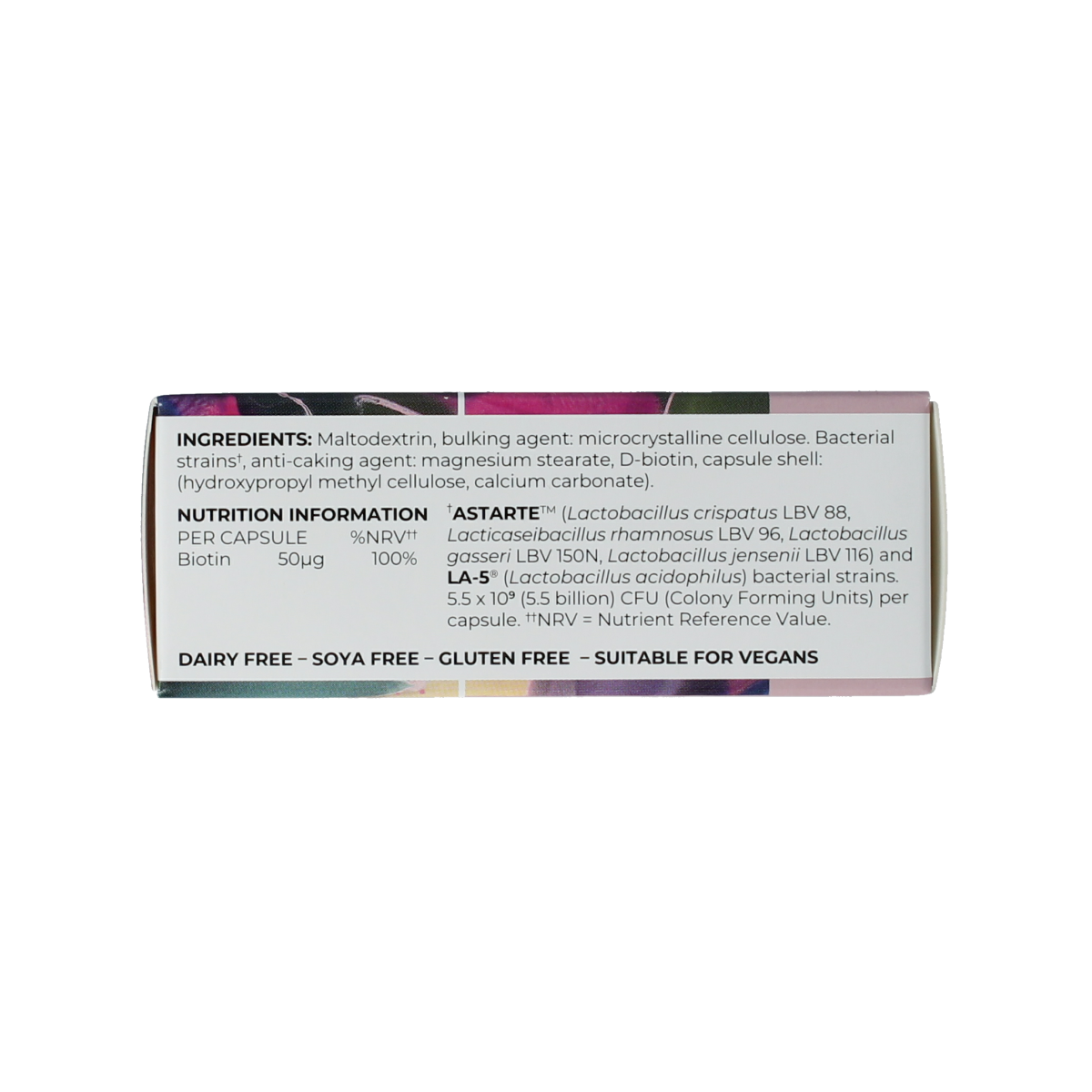 Alflorex Women's Flora vegetarian capsules, dietary supplement for digestive health, in a clear container with label.