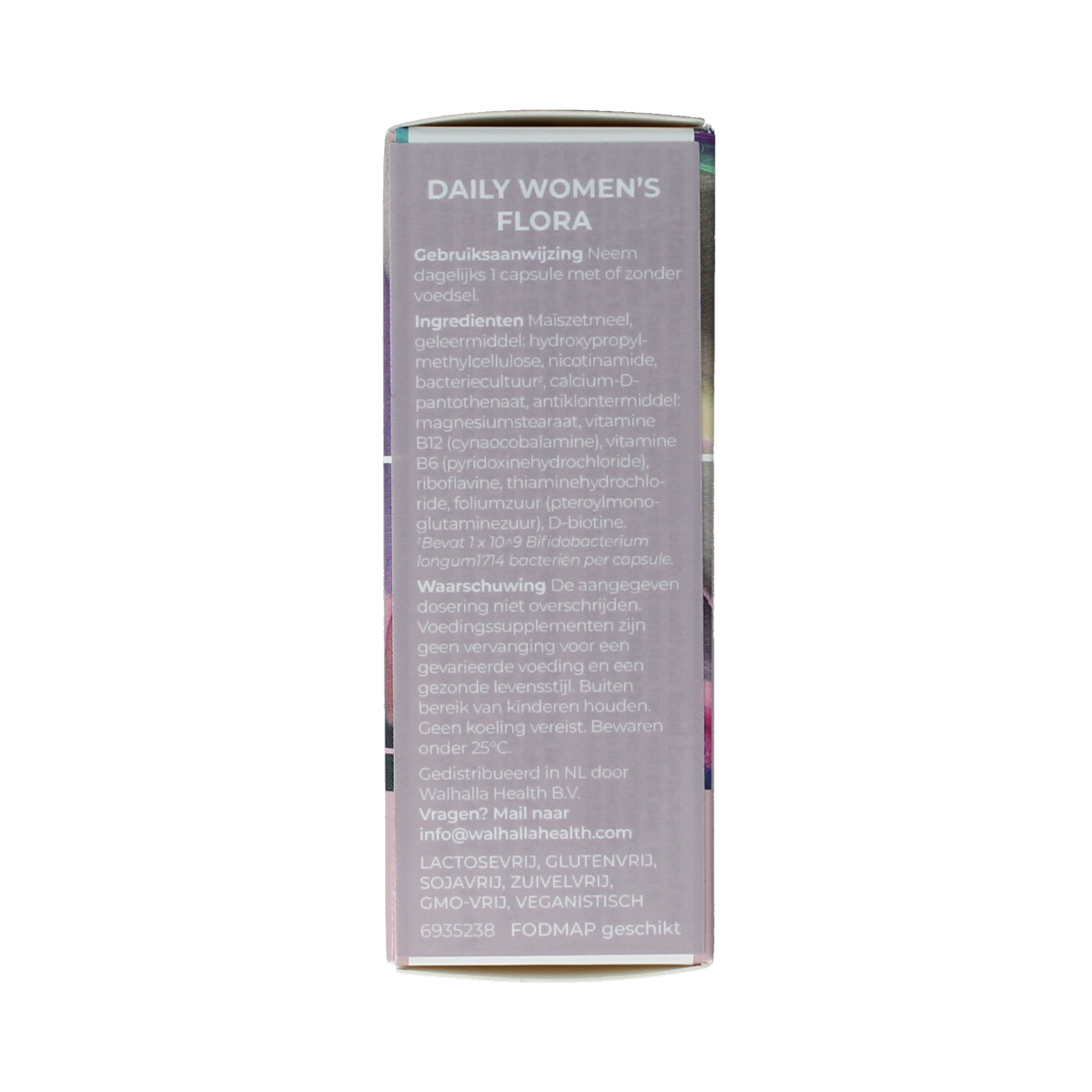 Alflorex Women's Flora vegetarian capsules, dietary supplement with probiotics for digestive health, shown in bottle.