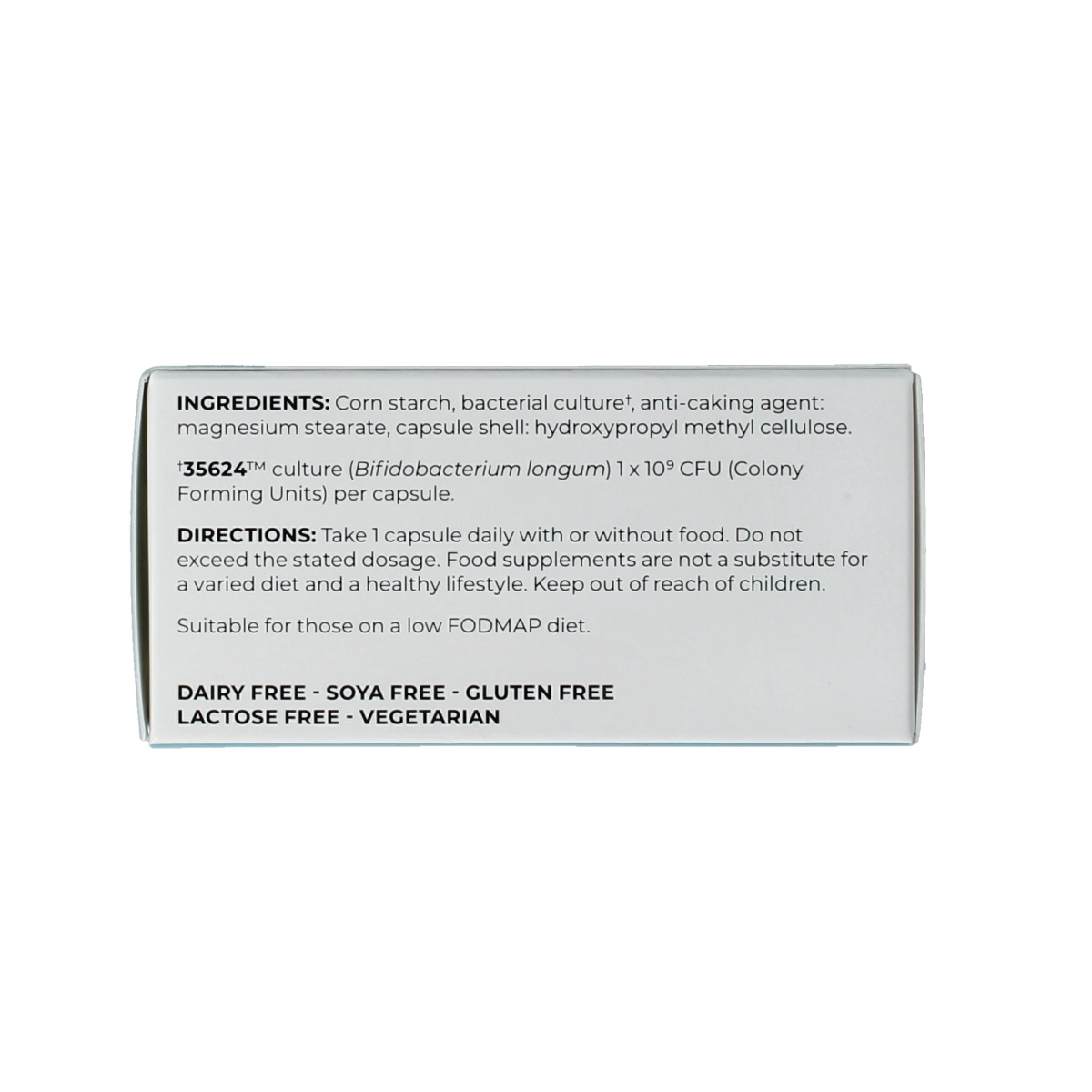 Alflorex Original vegetarian capsules, dietary supplement by Alflorex, shown in a bottle with capsules inside.